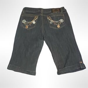 Rocawear‎ Embellished Denim Capris y2k style darkwash size 9